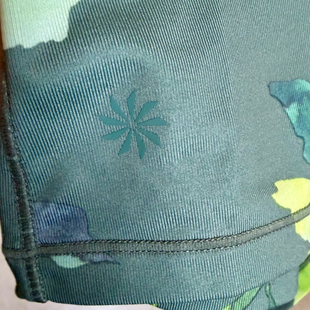Athleta Olive Green Watercolor Rose Floral Racerback Athletic Tank Top Sz M - Picture 6 of 6